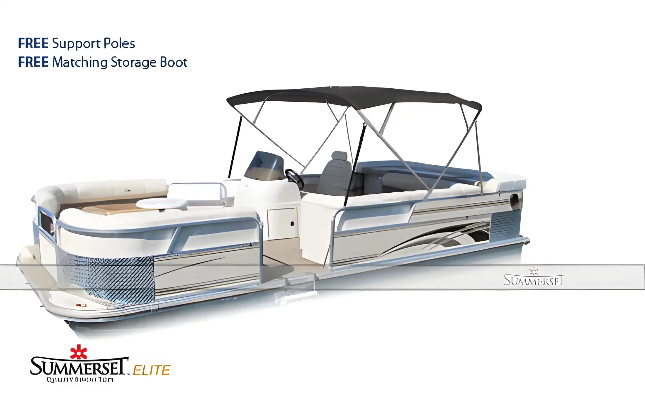 Summerset Elite 4 bow replacement bimini canvas featuring Sunflair.