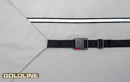 Heavy duty rear tension flags and 2 inch XT strap create custom - like fit.