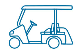 4 PASSENGER GOLF CARTW/ REAR SEAT(EXTENDED ROOF) 